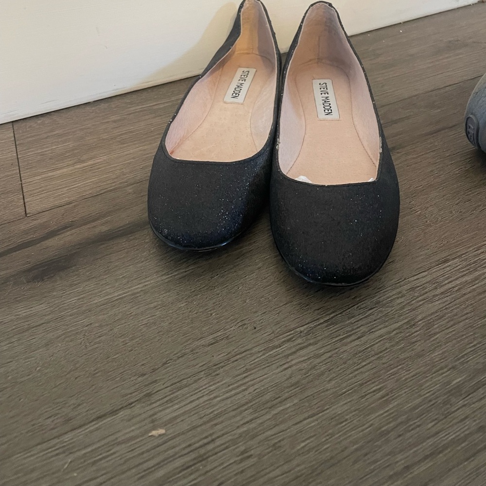 Steve Madden Black Glitter Ballet Flats size 6.5